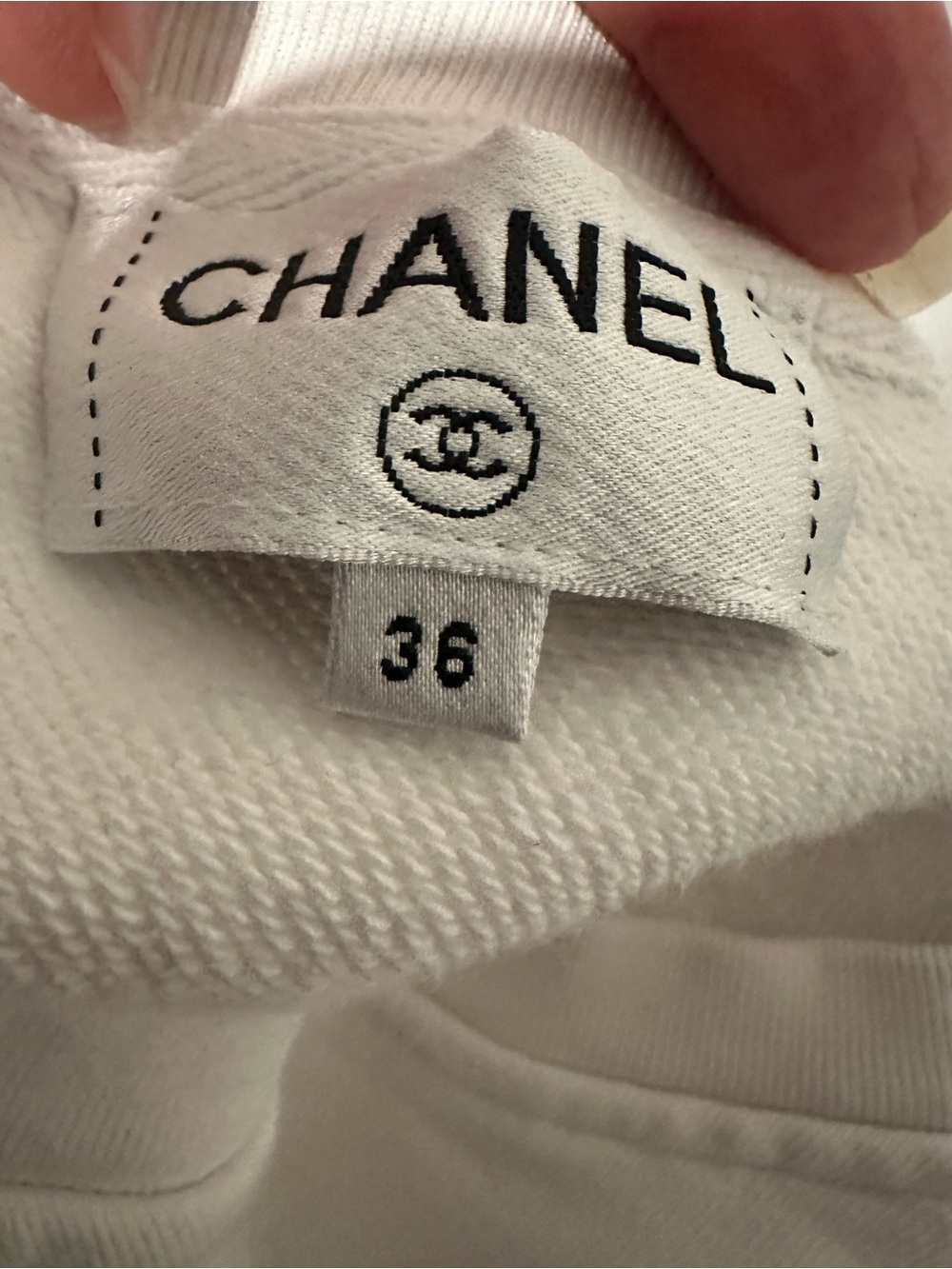 CHANEL White Logo Crewneck Sweatshirt - Picture 4 of 6